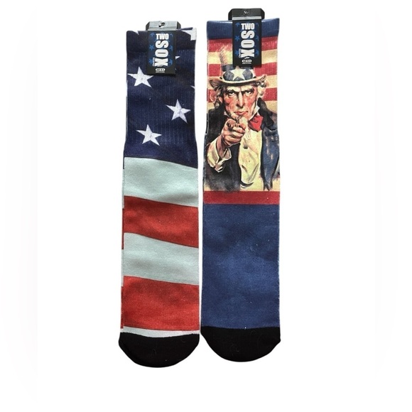 New Two Sox Patriotic Socks (2 pairs) - Picture 1 of 4